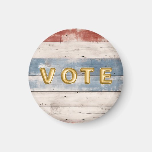 Rustic Americana Wood Plank Vote マグネット (正面)
