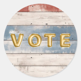 Rustic Americana Wood Plank Vote ラウンドシール