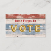 Rustic Americana Wood Plank Vote Reminder 名刺 (正面)