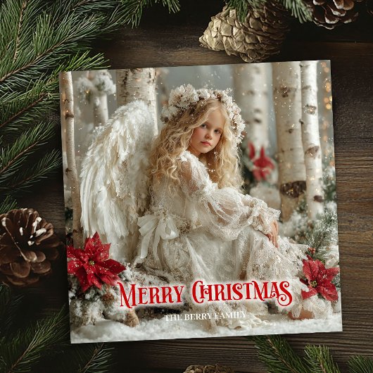 Rustic angel digital Christmas classic greeting   シーズンカード