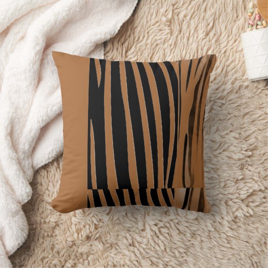 Rustic Animal  Patchwork Zebra Stripe Pillow クッション (ブランケット)