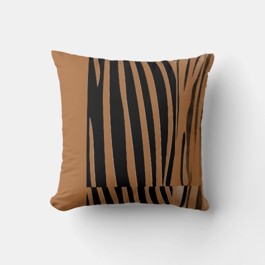 Rustic Animal  Patchwork Zebra Stripe Pillow クッション (正面)