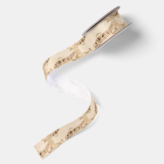 Rustic Antique Musical Notes サテンリボン (裏面)