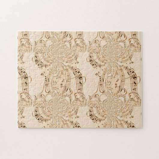 Rustic Antique Musical Notes ジグソーパズル (横)