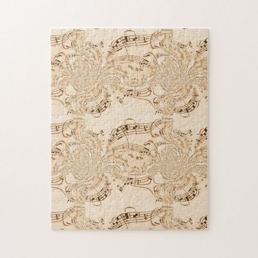 Rustic Antique Musical Notes ジグソーパズル (縦)