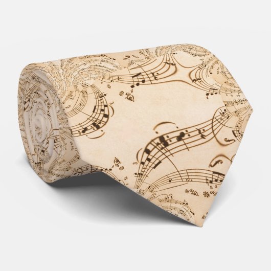 Rustic Antique Musical Notes ネクタイ (ロール)