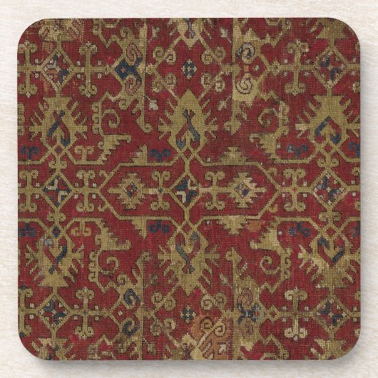 Rustic Antique Oriental Persian Red Pattern コースター (正面)