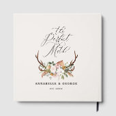 Rustic Antler Floral Wedding Boho Woodland Guest B ゲストブック (裏面)