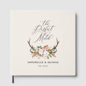 Rustic Antler Floral Wedding Boho Woodland Guest B ゲストブック (正面)