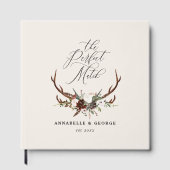 Rustic Antler Floral Wedding Boho Woodland Guest B ゲストブック (正面)
