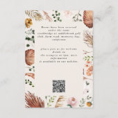 Rustic Antler Floral Wedding woodland Boho Details エンクロージャーカード (裏面)