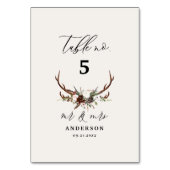 Rustic Antler Wedding Woodland Deer Table Number テーブルナンバー (裏面)