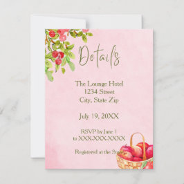 Rustic Apple Details Card – Red Apple Watercolor ノートカード