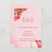 Rustic Apple Shower Details Card – Red Watercolor エンクロージャーカード (正面/裏面)