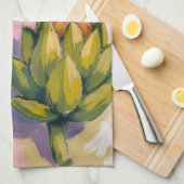 Rustic artichoke Watercolor Farmhouse Kitchen キッチンタオル (四つ折り)