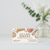 Rustic Artisan Bakery Hand-Drawn Pastries & Breads 名刺 (スタンド正面)