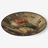 Rustic Artisan Bread & Heirloom Tomatoes Farmhouse ペーパープレート (アングル)