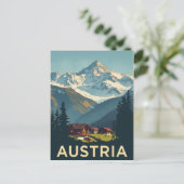 Rustic Austria Mountain Cabin ポストカード (スタンド正面)