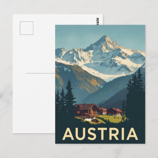 Rustic Austria Mountain Cabin ポストカード (正面/裏面)