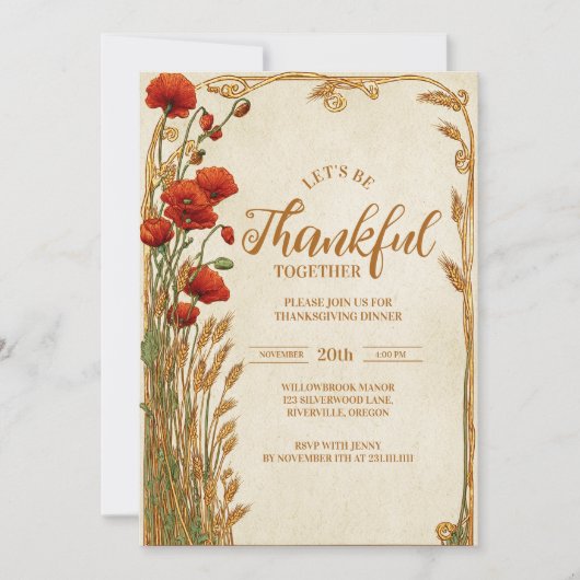 Rustic Autumn Botanical Gathering 招待状 (正面)