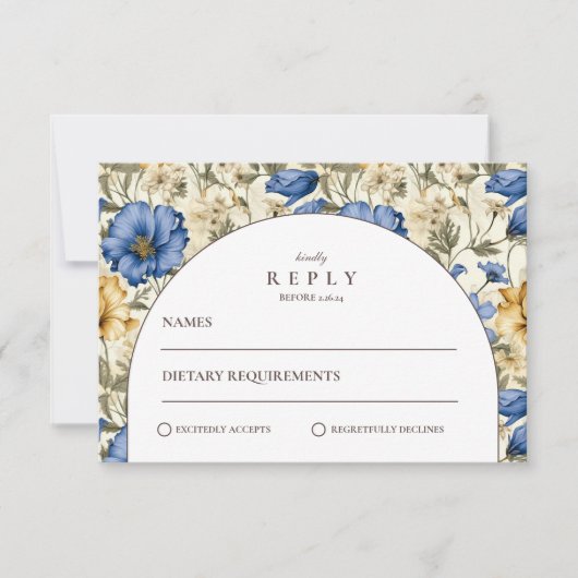 Rustic Autumn Botanical Wedding 出欠カード (正面)