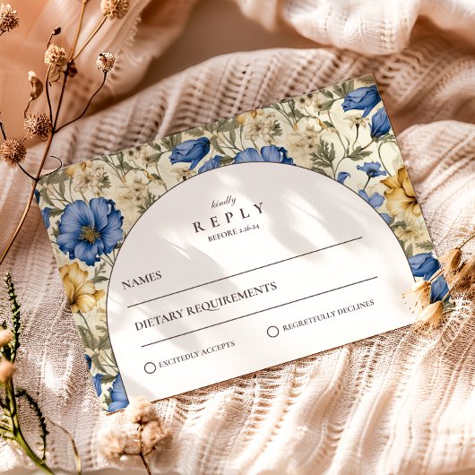 Rustic Autumn Botanical Wedding 出欠カード