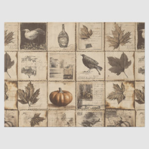 Rustic Autumn Ephemera Collage ウォームアーシー (2) 薄葉紙