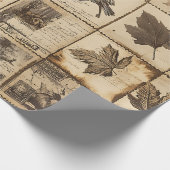 Rustic Autumn Ephemera Collage | Warm Earthy (2) ラッピングペーパー (角)