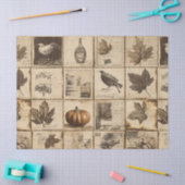 Rustic Autumn Ephemera Collage | Warm Earthy (2) 薄葉紙 (クラフト)