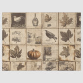 Rustic Autumn Ephemera Collage | Warm Earthy (2) 薄葉紙 (正面)