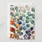 Rustic Autumn Eucalyptus Watercolor Botanical Leav 招待状 (裏面)
