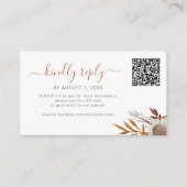 Rustic autumn fall boho wedding online rsvp エンクロージャーカード (正面)