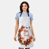 Rustic Autumn Fall Give Thanks  エプロン (着用した状態)