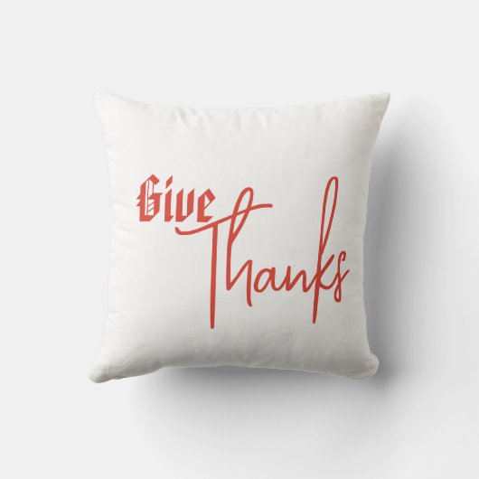 Rustic Autumn Fall Give Thanks クッション (裏面)
