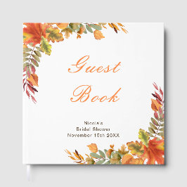 Rustic Autumn Fall Leaves Bridal Shower ゲストブック
