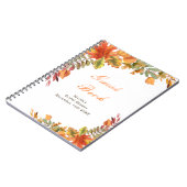 Rustic Autumn Fall Leaves Bridal Shower Guest Book ノートブック (左側)
