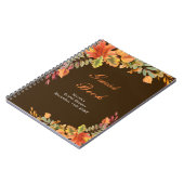 Rustic Autumn Fall Leaves Bridal Shower Guest Book ノートブック (左側)