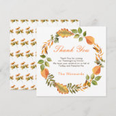 Rustic Autumn Fall Leaves Square Thanksgiving  (正面/裏面)