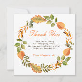 Rustic Autumn Fall Leaves Square Thanksgiving (正面)