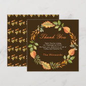 Rustic Autumn Fall Leaves Square Thanksgiving  (正面/裏面)