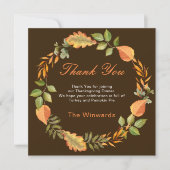 Rustic Autumn Fall Leaves Square Thanksgiving (正面)