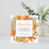 Rustic Autumn Fall Leaves Square Thanksgiving (スタンド正面)