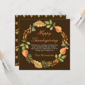 Rustic Autumn Fall Leaves Square Thanksgiving  カード (正面/裏面インサイチュ)