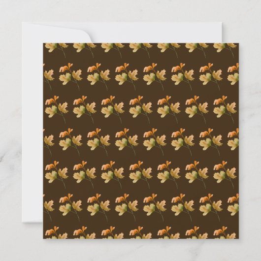 Rustic Autumn Fall Leaves Square Thanksgiving  カード (裏面)