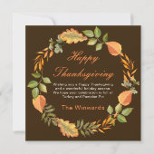 Rustic Autumn Fall Leaves Square Thanksgiving  カード (正面)