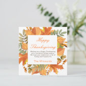 Rustic Autumn Fall Leaves Square Thanksgiving  カード (スタンド正面)