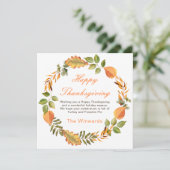 Rustic Autumn Fall Leaves Square Thanksgiving カード (スタンド正面)