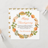 Rustic Autumn Fall Leaves Square Thanksgiving  カード (正面/裏面インサイチュ)