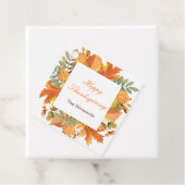 Rustic Autumn Fall Leaves Square Thanksgiving  フェイバータグ (インサイチュ)
