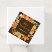 Rustic Autumn Fall Leaves Square Thanksgiving フェイバータグ (インサイチュ)